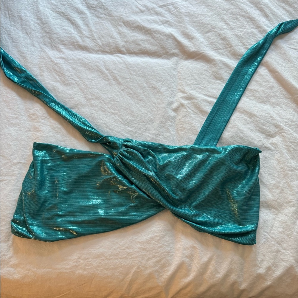 criss cross teal princess polly top
